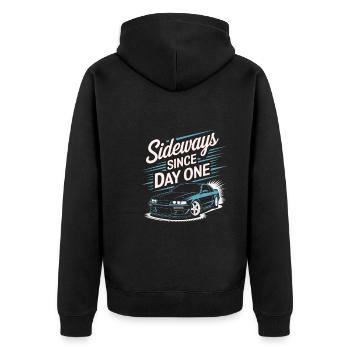 Car drift racing, racing car motorsport drift - Unisex Premium Organic Zip Hoodie - black - Back - Nico (187cm)