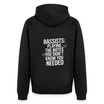 Basse, Guitariste, Musicien, Matériel, Funk, Rock, Jazz - Veste à capuche bio Premium Unisexe - noir - Dos - Nico (187cm)