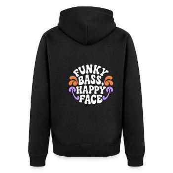 Bass Gitarrist Musiker Gear Funk Rock Jazz - Unisex Premium Bio Zip Hoodie - Schwarz - Hinten - Nico (187cm)