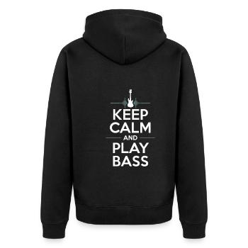 Bass Gitarrist Musiker Gear Funk Rock Jazz - Unisex Premium Bio Zip Hoodie - Schwarz - Hinten - Nico (187cm)