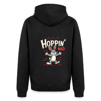 Lapin Conception d’animaux sarcastiques - Veste à capuche bio Premium Unisexe - noir - Dos - Nico (187cm)
