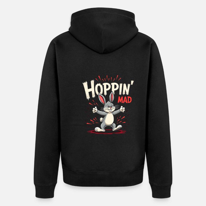 Lapin Conception d’animaux sarcastiques - Veste à capuche bio Premium Unisexe - noir