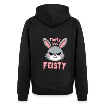 Lapin Conception d’animaux sarcastiques - Veste à capuche bio Premium Unisexe - noir - Dos - Nico (187cm)