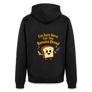 Amateur de pain aux bananes Amateur de pâtisserie Cozy - Veste à capuche bio Premium Unisexe - noir - Dos - Nico (187cm)