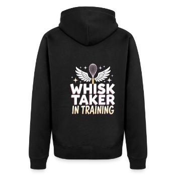 Junior Baking Candidate Young Chef Baking - Unisex Premium Organic Zip Hoodie - black - Back - Nico (187cm)