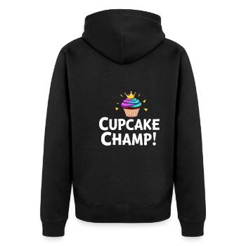 Junior Baking Candidate Young Chef Baking - Unisex Premium Organic Zip Hoodie - black - Back - Nico (187cm)