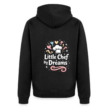 Junior Baking Candidate Young Chef Baking - Unisex Premium Organic Zip Hoodie - black - Back - Nico (187cm)