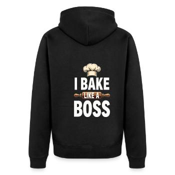Junior Baking Candidate Young Chef Baking - Unisex Premium Organic Zip Hoodie - black - Back - Nico (187cm)
