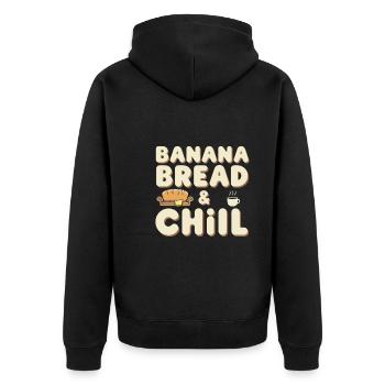 Amateur de pain aux bananes Amateur de pâtisserie Cozy - Veste à capuche bio Premium Unisexe - noir - Dos - Nico (187cm)