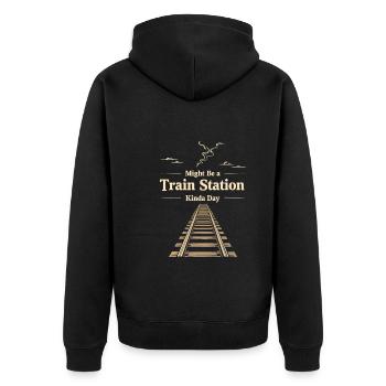Trajet en train - aventure en locomotive - Veste à capuche bio Premium Unisexe - noir - Dos - Nico (187cm)