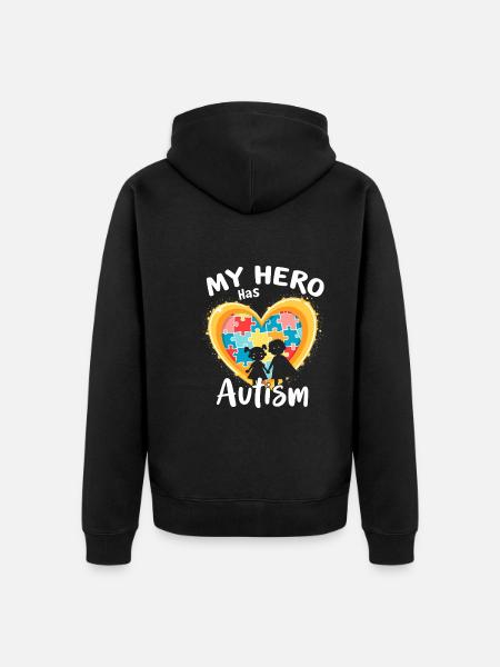 Autism siblings - Unisex Premium Organic Zip Hoodie - black