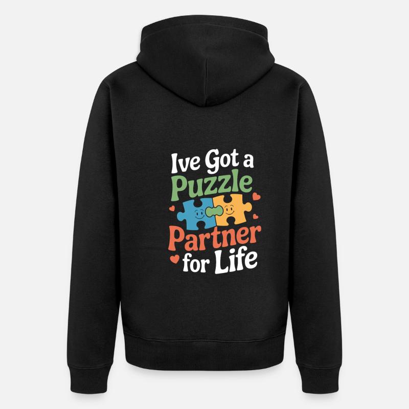 Frères et sœurs autistes - Veste à capuche bio Premium Unisexe - noir
