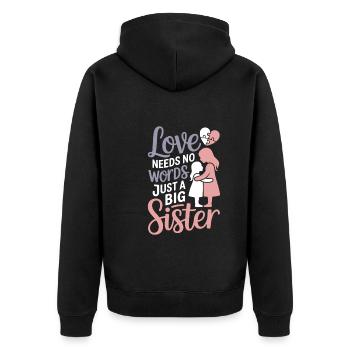 Frères et sœurs autistes - Veste à capuche bio Premium Unisexe - noir - Dos - Nico (187cm)
