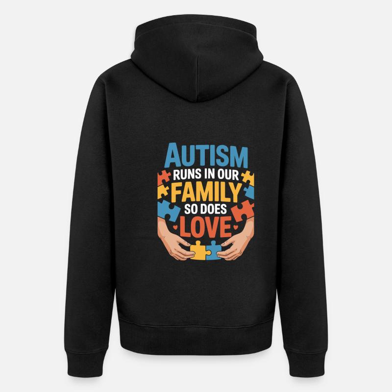 Frères et sœurs autistes - Veste à capuche bio Premium Unisexe - noir