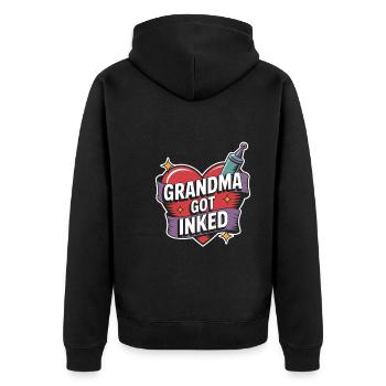 Senioren Mit Tätowierungen, Die Stolz Altern, - Unisex Premium Bio Zip Hoodie - Schwarz - Hinten - Nico (187cm)