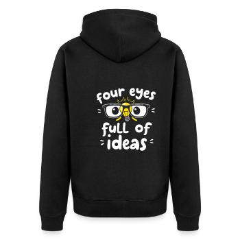 Stylish Specifications Children's Glasses Pride - Unisex Premium Organic Zip Hoodie - black - Back - Nico (187cm)