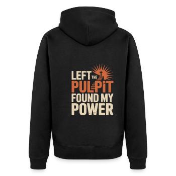 Former religious community survivors - Unisex Premium Organic Zip Hoodie - black - Back - Nico (187cm)