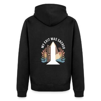 Former religious community survivors - Unisex Premium Organic Zip Hoodie - black - Back - Nico (187cm)