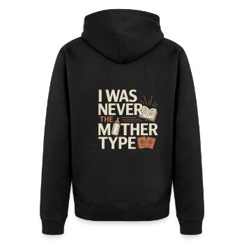 childfree by choice proudly childless - Unisex Premium Organic Zip Hoodie - black - Back - Nico (187cm)