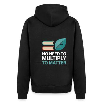 childfree by choice proudly childless - Unisex Premium Organic Zip Hoodie - black - Back - Nico (187cm)