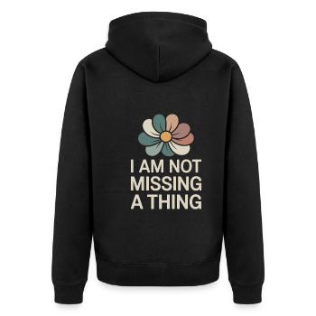 childfree by choice proudly childless - Unisex Premium Organic Zip Hoodie - black - Back - Nico (187cm)