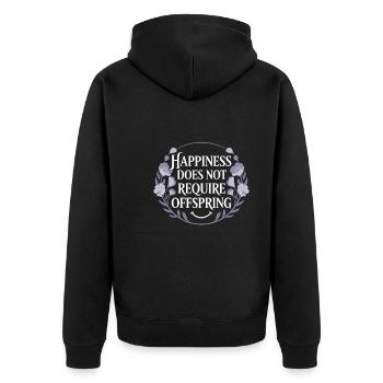 childfree by choice proudly childless - Unisex Premium Organic Zip Hoodie - black - Back - Nico (187cm)
