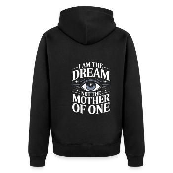 childfree by choice proudly childless - Unisex Premium Organic Zip Hoodie - black - Back - Nico (187cm)