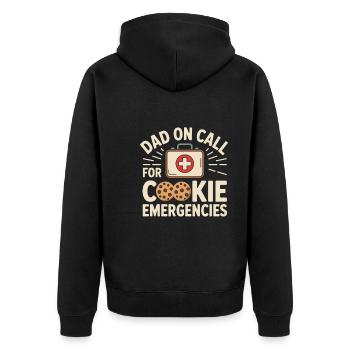 Dad Girl Scout Leader Proud Troop Support Scout - Unisex Premium Bio Zip Hoodie - Schwarz - Hinten - Nico (187cm)