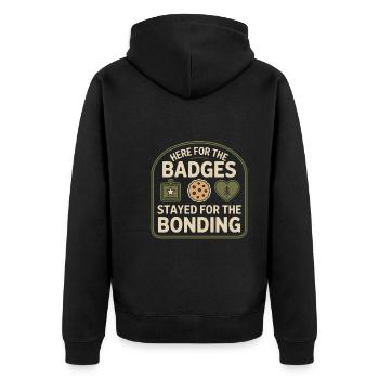 Dad Girl Scout Leader Proud Troop Support Scout - Unisex Premium Bio Zip Hoodie - Schwarz - Hinten - Nico (187cm)