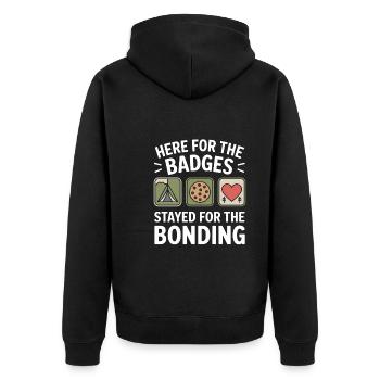 Dad Girl Scout Leader Proud Troop Support Scout - Unisex Premium Bio Zip Hoodie - Schwarz - Hinten - Nico (187cm)