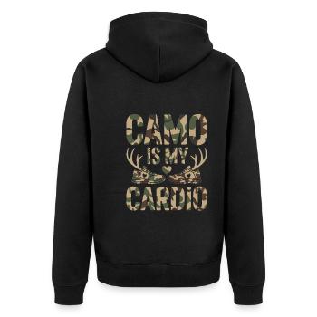 Frauen, Die Eine Starke Natur Im Freien Jagen, Die - Unisex Premium Bio Zip Hoodie - Schwarz - Hinten - Nico (187cm)