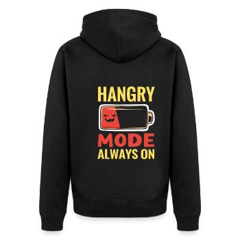 Mürrisch, Wenn Hungriger T-shirt Humor Humor Food - Unisex Premium Bio Zip Hoodie - Schwarz - Hinten - Nico (187cm)