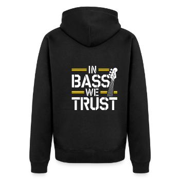 Bass Gitarrist Musiker Gear Funk Rock Jazz - Unisex Premium Bio Zip Hoodie - Schwarz - Hinten - Nico (187cm)