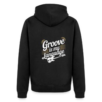 Bass Gitarrist Musiker Gear Funk Rock Jazz - Unisex Premium Bio Zip Hoodie - Schwarz - Hinten - Nico (187cm)