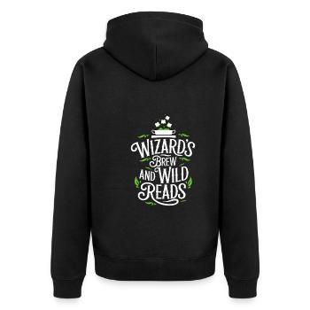 Fantasy Book Reader Magical Story Liebhaber - Unisex Premium Bio Zip Hoodie - Schwarz - Hinten - Nico (187cm)