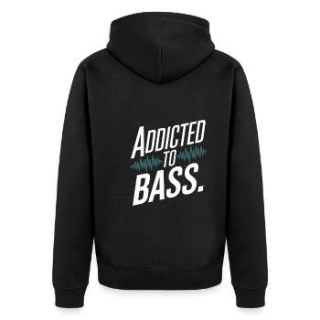 Basse, Guitariste, Musicien, Matériel, Funk, Rock, Jazz - Veste à capuche bio Premium Unisexe - noir - Dos - Nico (187cm)