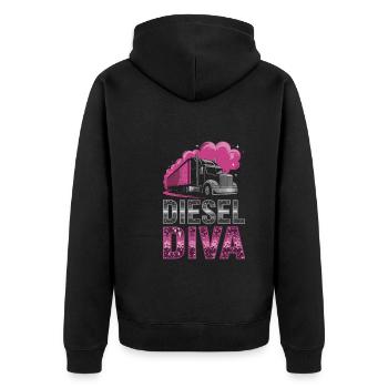 Women In Trucking Female Trucker Pride - Veste à capuche bio Premium Unisexe - noir - Dos - Nico (187cm)