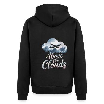 First time flying Travel Memory Sky - Unisex Premium Organic Zip Hoodie - black - Back - Nico (187cm)