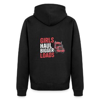 Women In Trucking Female Trucker Pride - Veste à capuche bio Premium Unisexe - noir - Dos - Nico (187cm)