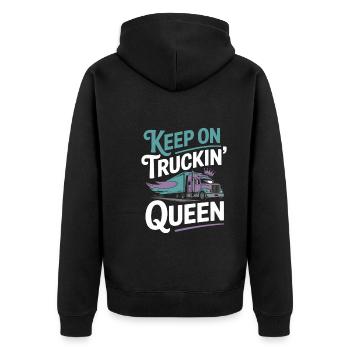 Women In Trucking Female Trucker Pride - Veste à capuche bio Premium Unisexe - noir - Dos - Nico (187cm)