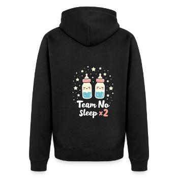 Jumelle Maman Vie Double Trouble Parents Pouvoir - Veste à capuche bio Premium Unisexe - noir - Dos - Nico (187cm)