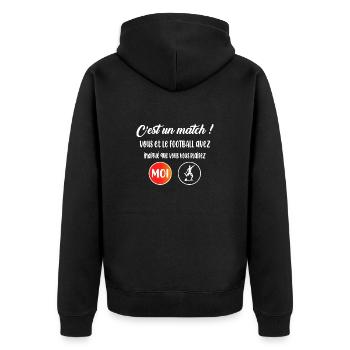 C'est un match vous et le football t-shirt homme - Veste à capuche bio Premium Unisexe - noir - Dos - Nico (187cm)