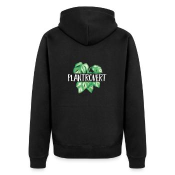 Monstera Deliciosa Albo Plante d’intérieur botanique - Veste à capuche bio Premium Unisexe - noir - Dos - Nico (187cm)