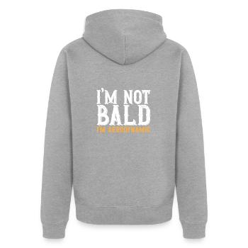 Bald Head Baldness Beard Bald Head - Unisex Premium Organic Zip Hoodie - heather grey - Back - Nico (187cm)