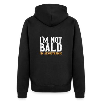 Bald Head Baldness Beard Bald Head - Unisex Premium Organic Zip Hoodie - black - Back - Nico (187cm)