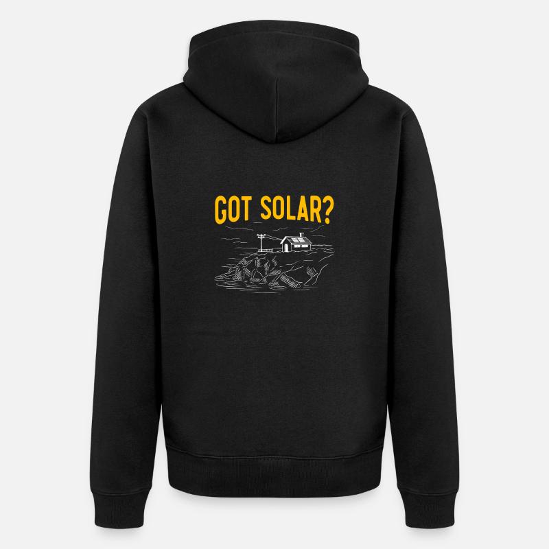 Solarmodul Solarenergie Solarstrom - Unisex Premium Bio Zip Hoodie - Schwarz