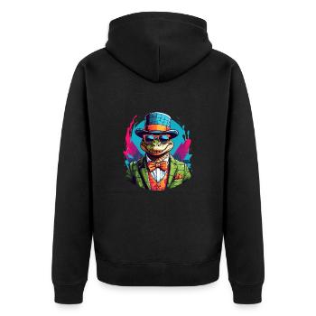 Crocodile alligator coloré avec lunettes de soleil et chapeau - Veste à capuche bio Premium Unisexe - noir - Dos - Nico (187cm)
