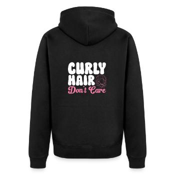 Cheveux bouclés Boucles afro Cheveux naturels - Veste à capuche bio Premium Unisexe - noir - Dos - Nico (187cm)
