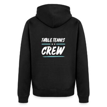 Table Tennis Crew - Unisex Premium Bio Zip Hoodie - Schwarz - Hinten - Nico (187cm)