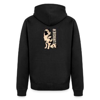 Eurasier - Unisex Premium Bio Zip Hoodie - Schwarz - Hinten - Nico (187cm)
